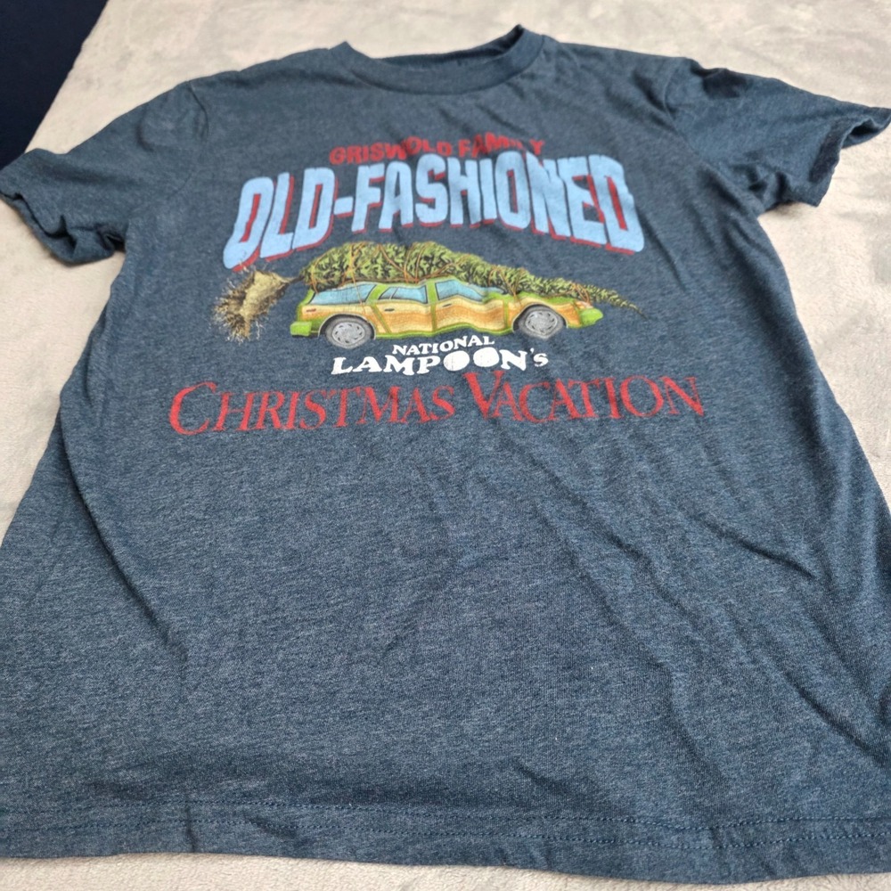 Griswold Family Old Fashioned Christmas Vacation Mens‎ Blue T Shirt Size Medium